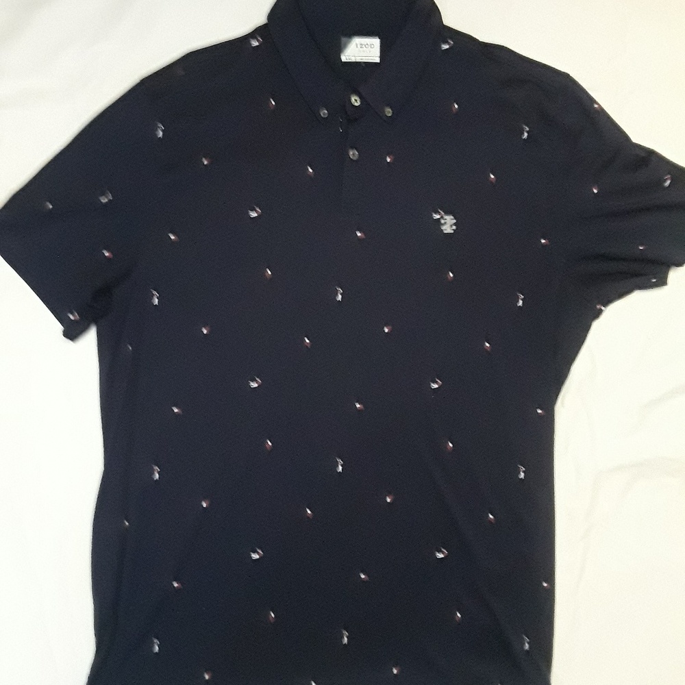 EUC - Men's Izod "Mini Golfers" Polo - XXL - Navy